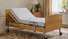 Cama articulada manual num quarto
